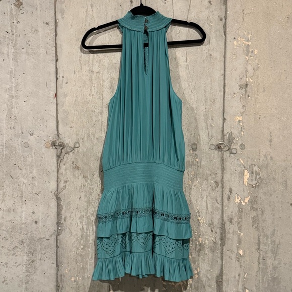 Ramy Brook Medium Jade Gari Dress Sleeveless Keyhole Party Wedding Cocktail - Picture 3 of 8